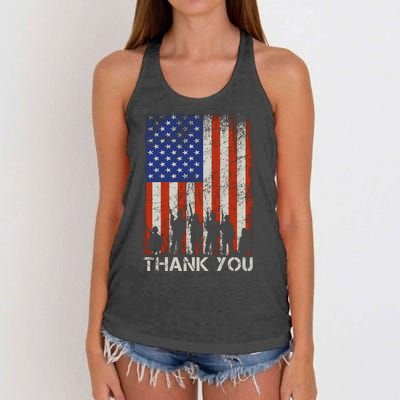 Thank You Veteran Women's Knotted Racerback Tank