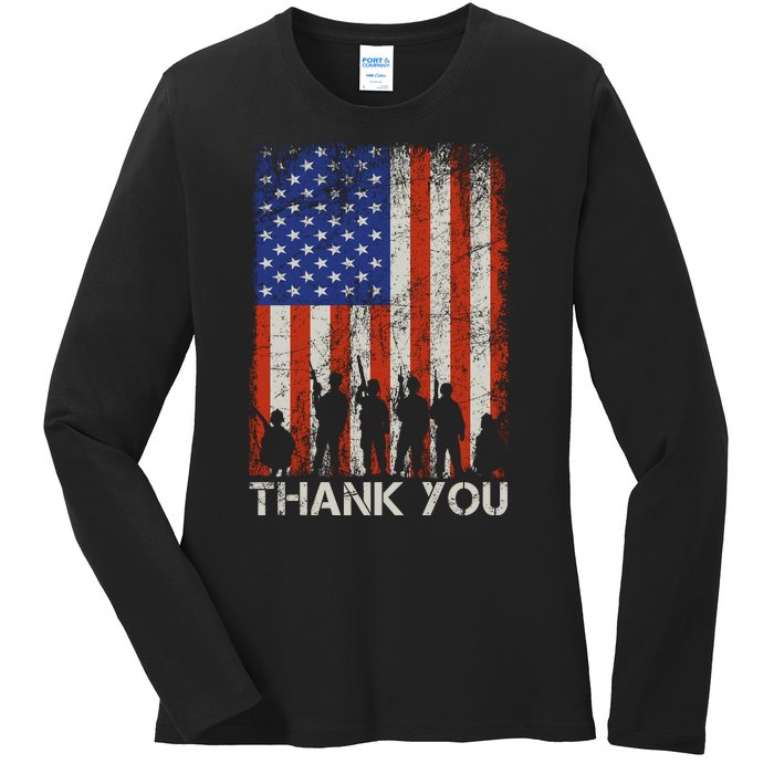 Thank You Veteran Ladies Long Sleeve Shirt