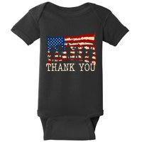 Thank You Veterans Patriotic American Flag Veterans Day 2024 Baby Bodysuit