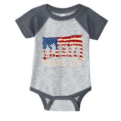 Thank You Veterans Patriotic American Flag Veterans Day 2024 Infant Baby Jersey Bodysuit