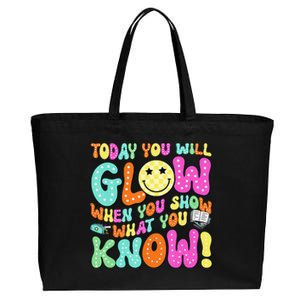 Today You Will Glow When You Show What You Know Teachers Day Cotton Canvas Jumbo Tote