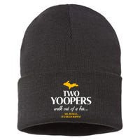 Two Yoopers Walk Out Of A Bar No Really It Could Happen Sustainable Knit Beanie