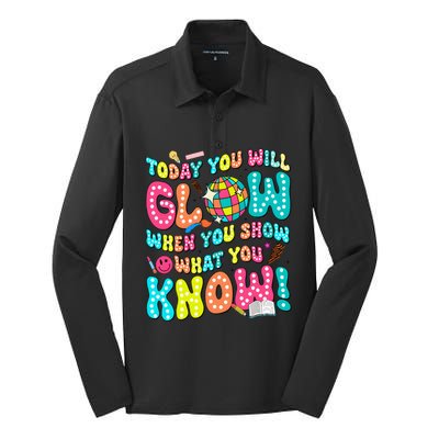 Today You Will Glow When You Show What You Know Silk Touch Performance Long Sleeve Polo