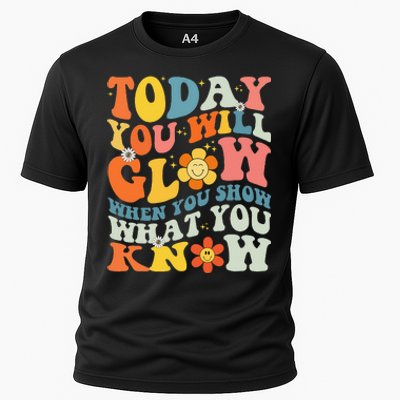 Today You Will Glow When You Show What You Know testing day Cooling Performance Crew T-Shirt