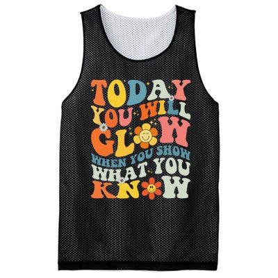 Today You Will Glow When You Show What You Know testing day Mesh Reversible Basketball Jersey Tank