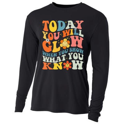 Today You Will Glow When You Show What You Know testing day Cooling Performance Long Sleeve Crew