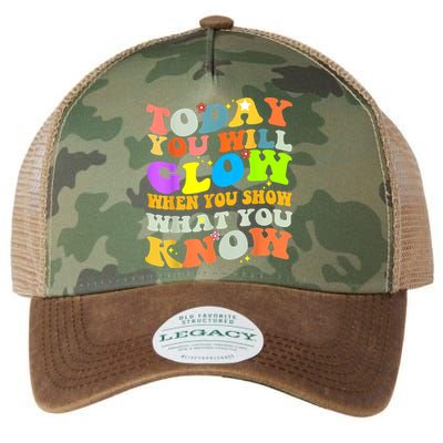 Today You Will Glow When You Show What You Know Testing Day Legacy Tie Dye Trucker Hat