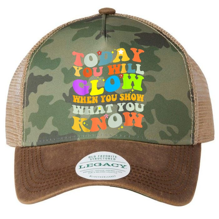 Today You Will Glow When You Show What You Know Testing Day Legacy Tie Dye Trucker Hat