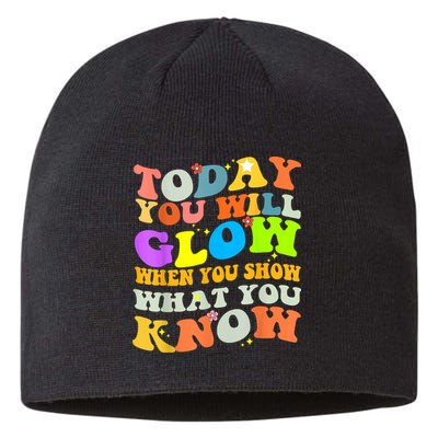 Today You Will Glow When You Show What You Know Testing Day Sustainable Beanie