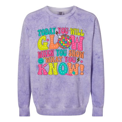 Today You Will Glow When You Show What You Know! Colorblast Crewneck Sweatshirt