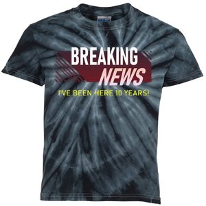 Ten Year Work Anniversary 10th Employee Appreciation Kids Tie-Dye T-Shirt