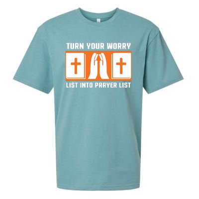 Turn Your Worry List Into Prayer List Sueded Cloud Jersey T-Shirt