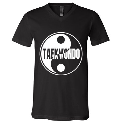 Taekwondo Yin Yang Tae Kwon Do Duality V-Neck T-Shirt