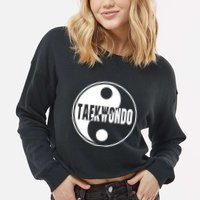 Taekwondo Yin Yang Tae Kwon Do Duality Cropped Pullover Crew