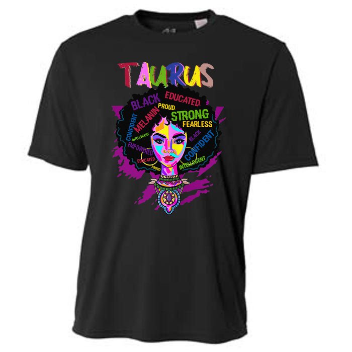 Taurus Zodiac Afro Black Wo April May Melanin Birthday Cooling Performance Crew T-Shirt