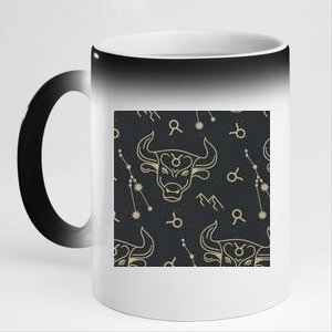 Taurus Zodiac Astrology 11oz Black Color Changing Mug