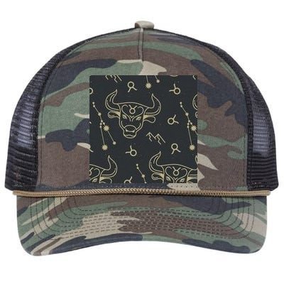 Taurus Zodiac Astrology Retro Rope Trucker Hat Cap