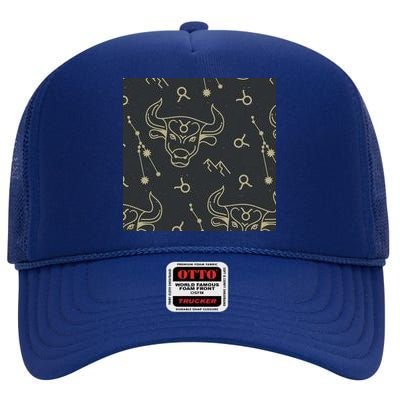 Taurus Zodiac Astrology High Crown Mesh Back Trucker Hat