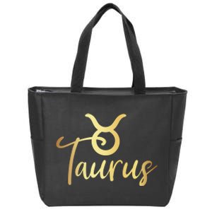 Taurus Zodiac Birthday Zip Tote Bag