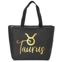 Taurus Zodiac Birthday Zip Tote Bag