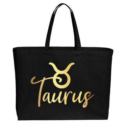 Taurus Zodiac Birthday Cotton Canvas Jumbo Tote