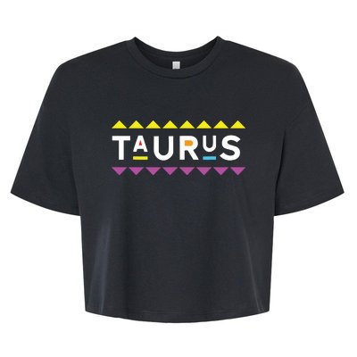 Taurus Zodiac Design 90s Style Bella+Canvas Jersey Crop Tee