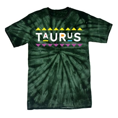 Taurus Zodiac Design 90s Style Tie-Dye T-Shirt