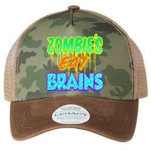 Trendy Zombies Eat Brains Halloween Gift Legacy Tie Dye Trucker Hat