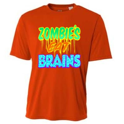 Trendy Zombies Eat Brains Halloween Gift Cooling Performance Crew T-Shirt