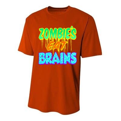 Trendy Zombies Eat Brains Halloween Gift Performance Sprint T-Shirt