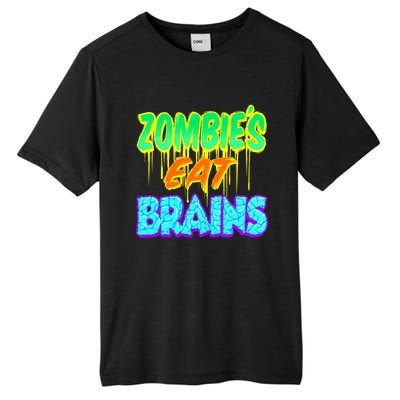 Trendy Zombies Eat Brains Halloween Gift Tall Fusion ChromaSoft Performance T-Shirt