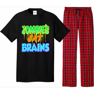 Trendy Zombies Eat Brains Halloween Gift Pajama Set