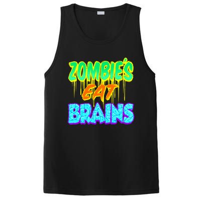 Trendy Zombies Eat Brains Halloween Gift PosiCharge Competitor Tank