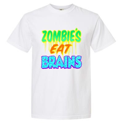 Trendy Zombies Eat Brains Halloween Gift Garment-Dyed Heavyweight T-Shirt