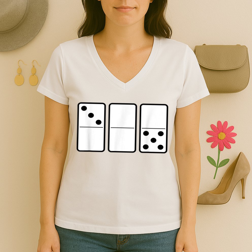 Three Zero Five 305 Miami Domino Women's V-Neck T-Shirt