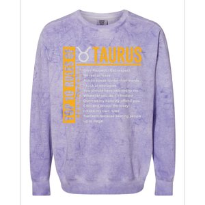 Taurus Zodiac Rules Of Taurus Funny Cute Gift Colorblast Crewneck Sweatshirt