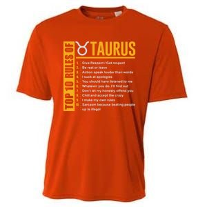 Taurus Zodiac Rules Of Taurus Funny Cute Gift Cooling Performance Crew T-Shirt