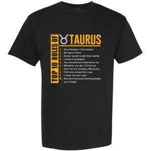 Taurus Zodiac Rules Of Taurus Funny Cute Gift Garment-Dyed Heavyweight T-Shirt