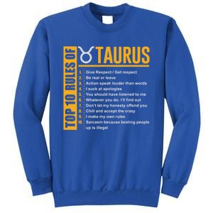 Taurus Zodiac Rules Of Taurus Funny Cute Gift Sweatshirt