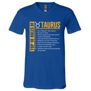 Taurus Zodiac Rules Of Taurus Funny Cute Gift V-Neck T-Shirt