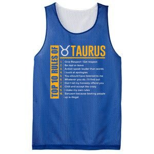 Taurus Zodiac Rules Of Taurus Funny Cute Gift Mesh Reversible Basketball Jersey Tank