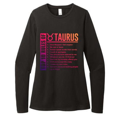 Taurus Zodiac Rules Of Taurus Funny Cool Gift Womens CVC Long Sleeve Shirt