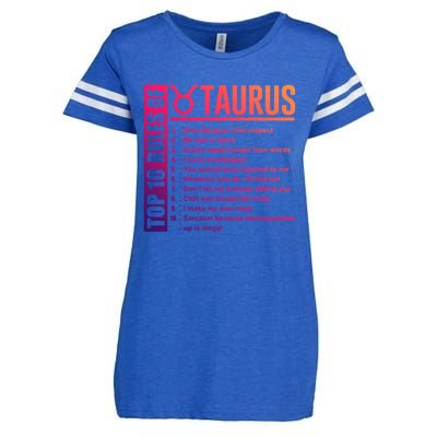 Taurus Zodiac Rules Of Taurus Funny Cool Gift Enza Ladies Jersey Football T-Shirt