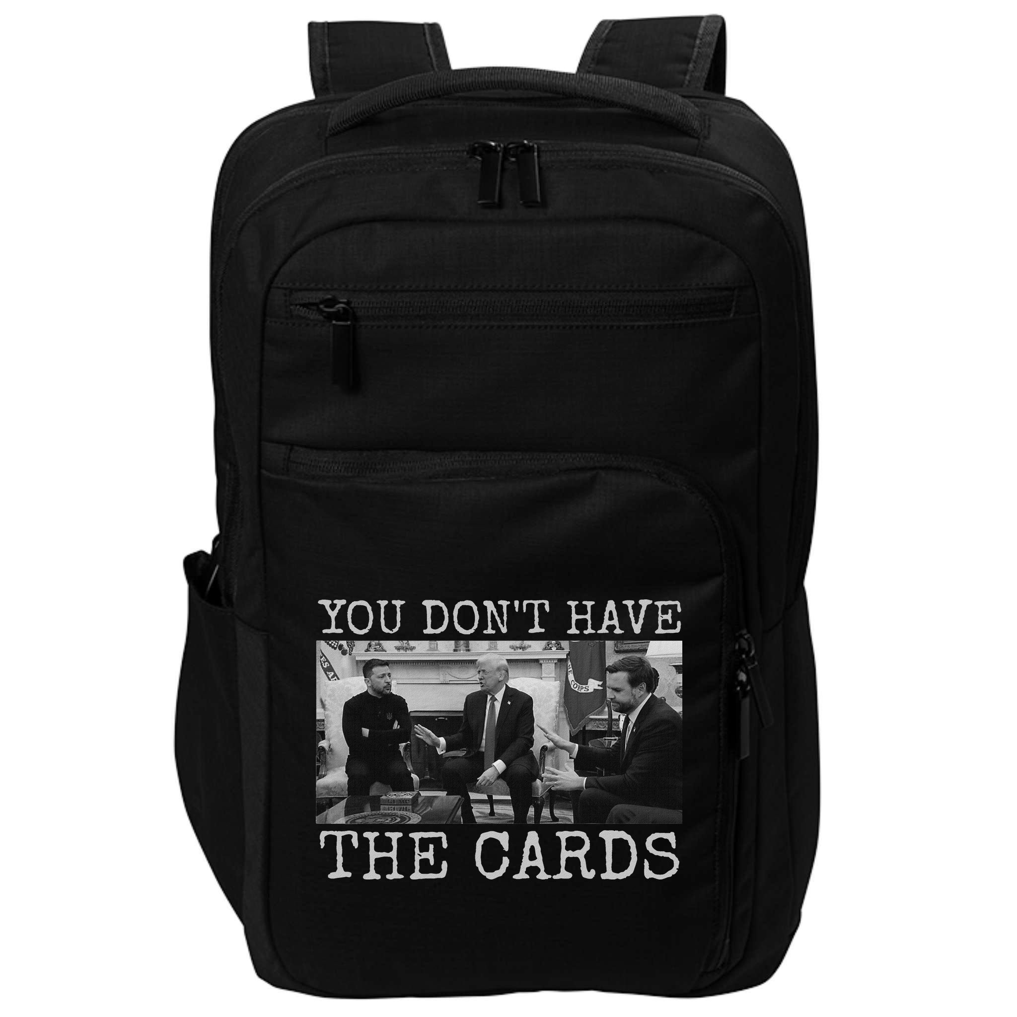 Trump Zelensky Retro You Don’T Have The Cards Funny Impact Tech Backpack