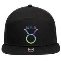 Taurus Zodiac Symbol Astrology Bull Earth Sign 7 Panel Mesh Trucker Snapback Hat