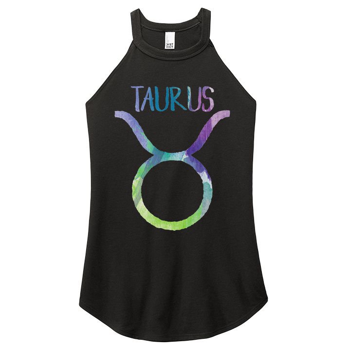 Taurus Zodiac Symbol Astrology Bull Earth Sign Women's Perfect Tri Rocker Tank