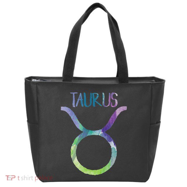 Taurus Zodiac Symbol Astrology Bull Earth Sign Zip Tote Bag