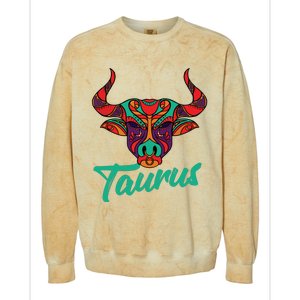 Taurus Zodiac Sign Astrology Astrologer Horoscope Colorblast Crewneck Sweatshirt