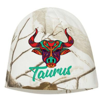 Taurus Zodiac Sign Astrology Astrologer Horoscope Kati - Camo Knit Beanie