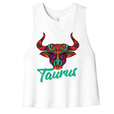 Taurus Zodiac Sign Astrology Astrologer Horoscope Women's Racerback Cropped Tank